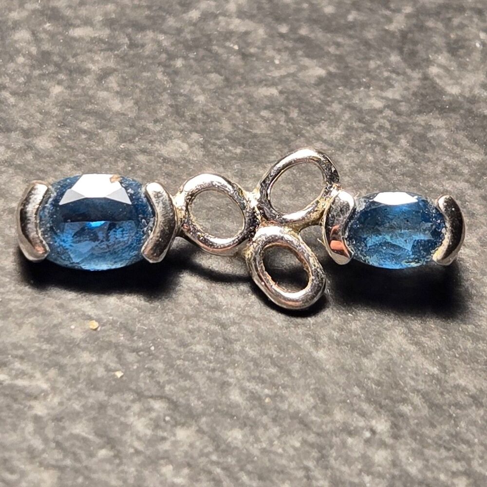 Pretty Blue Stones Vintage Sterling Silver Pendant